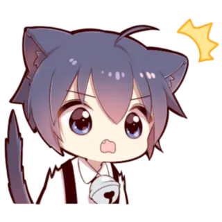 🍓 Anime, Orelhas de gato, Personagem, Fofo telegram sticker