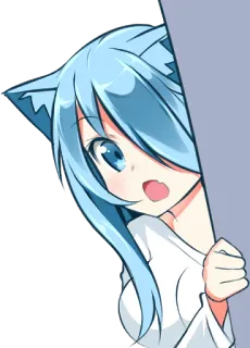 👀 Anime, Neko, Mignon, Coup d'œil, Kawaii, Manga whatsapp sticker