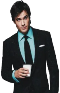☕ homme, costume, café, tenue de soirée, portrait telegram sticker