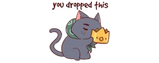 👑 you dropped this gato, coroa, fofo, animal, rei, desenho animado telegram sticker