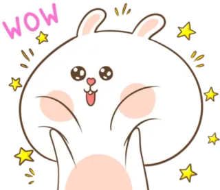 🐽 WOW królik, wow, słodkie, zwierzę, gwiazdy, kreskówka telegram sticker