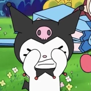 😫 Kuromi 쿠로미, 산리오, 만화 캐릭터, 애니메이션 telegram sticker