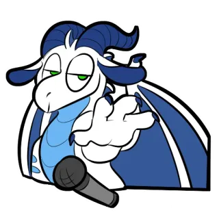 🎤 龙, 麦克风, 卡通, 山羊, 唱歌, 贴纸 telegram sticker