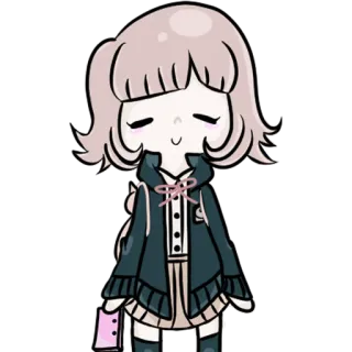 ☺️ Chiaki Nanami Danganronpa anime, video game, Danganronpa, Chiaki Nanami, cute, chibi telegram sticker