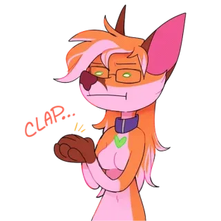 👏 Clap klatschen, fuchs, cartoon, geste, applaus telegram sticker