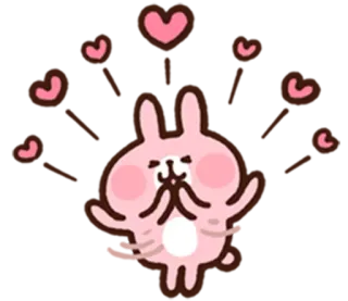 😘 зайчик, милый, розовый, любовь, сердечки, очаровательный whatsapp sticker