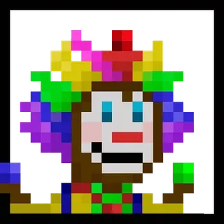 π€‘ clown, pixel art, colorful, face, character telegram sticker