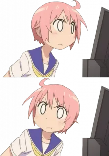 🤨 anime, impactado, sorprendido, dibujos animados telegram sticker