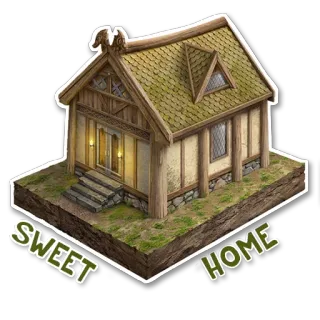 🏡 SWEET HOME rumah, rumah, manis, bangunan telegram sticker