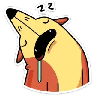 😴 zz cane, dormire, cartone animato, animale, stanco, zz whatsapp sticker