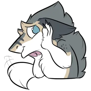 ☺️ furry, shark, animal, cartoon, character, sticker telegram sticker