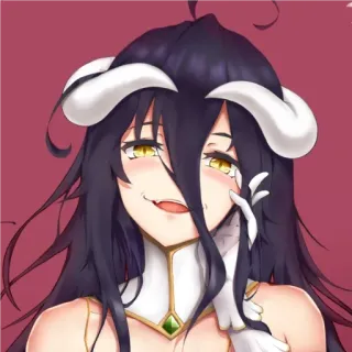 📍 Albedo Overlord 动漫, 恶魔, 女孩, 可爱, 奇幻 telegram sticker