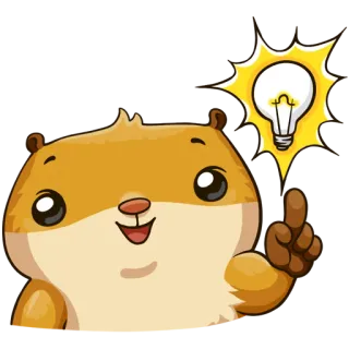 💡 仓鼠, 灯泡, 想法, 卡通, 动物, 可爱 whatsapp sticker
