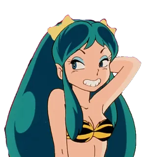 😬 Lum Invader Urusei Yatsura anime, cartoon, female, character, Lum, Urusei Yatsura telegram sticker
