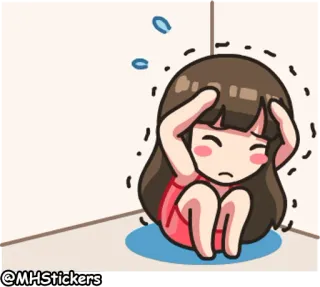 😣 @MHStickers cartoon, anxiety, stressed, scared, girl, kawaii, emotional telegram sticker