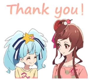 👭 Thank you! спасибо, аниме, милый, мультфильм telegram sticker