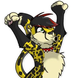 😄 Antro, Furry, Guepardo, Dibujos animados, Personaje, Animal telegram sticker