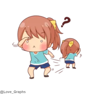 🙁 anime, chica, confundida, linda, dibujos animados telegram sticker