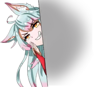 😶 애니메이션, 소녀, 여우, 빼꼼, 귀여운, 만화, 캐릭터 telegram sticker
