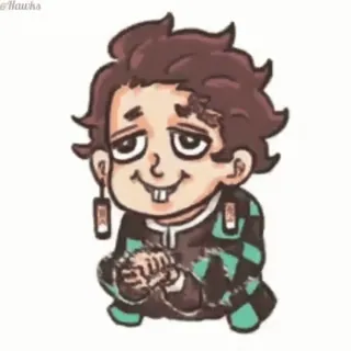😏 Tanjiro Kamado Demon Slayer Anime, Demon Slayer, Tanjiro, Sticker, Chibi, Manga telegram sticker