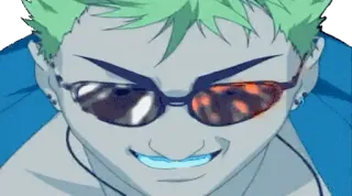 😎 Anime, Personaggio, Occhiali, Arrabbiato, Animazione telegram sticker