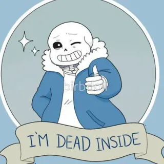 ☠️ Sans Undertale I'M DEAD INSIDE skeleton, game, undertale, meme, dead telegram sticker