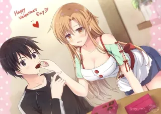❤️ Happy Valentines Day Anime, Dia dos Namorados, Amor, Coração, Casal telegram sticker