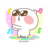 😎 bear, cartoon, music, sunglasses, dance, cute, sticker telegram sticker