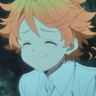 😊 Emma The Promised Neverland 애니메이션, 약속의 네버랜드, 엠마, 캐릭터, 미소, 귀여운 telegram sticker