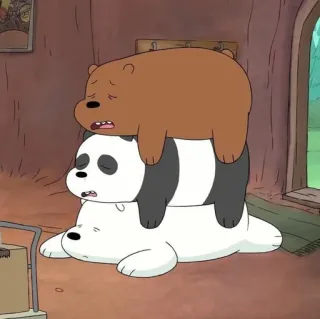 ▫️ Ice Bear We Bare Bears Cartoon, Stapel, Bären, We Bare Bears, Ice Bear, Panda, Grizzly whatsapp sticker