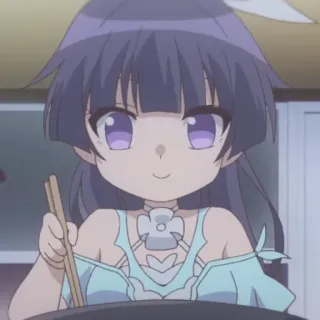 🍜 Anime, Fille, Cuisine, Baguettes, Mignon whatsapp sticker