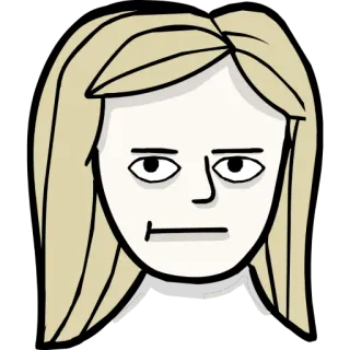 😒 Frau, blond, Figur, Cartoon, Zeichnung, Illustration telegram sticker