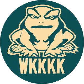 🐸 WKKKK frog, cartoon, sticker, amphibian telegram sticker