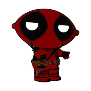 😒 Deadpool Deadpool, Stewie Griffin, mashup, cartoon, funny, comic, superhero telegram sticker