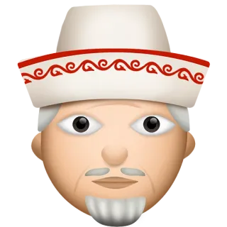 👴 Emoji, Rosto, Homem velho, Chapéu tradicional telegram sticker
