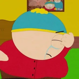 😢 Eric Cartman South Park 埃里克·卡特曼, 南方公园, 卡通, 动画, 冒犯手势, 生气 telegram sticker