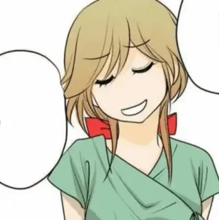 🍘 アニメの女の子, 漫画風, 金髪, 笑顔, 幸せ, 陽気 telegram sticker