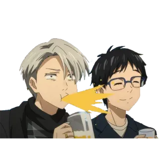 😳 аниме, выпивка, дружба, праздник, вечеринка, мультфильм whatsapp sticker