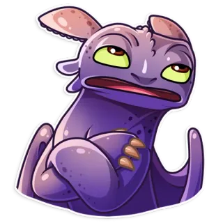🙄 rồng, hoạt hình, dễ thương, tím, động vật, hài hước telegram sticker