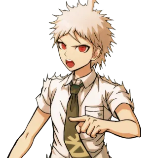 👈 Hajime Hinata Danganronpa Anime, Jogo, Apontando, Bravo, Uniforme escolar whatsapp sticker