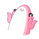 🤷♀️ merah muda, imut, kartun, senang, karakter whatsapp sticker