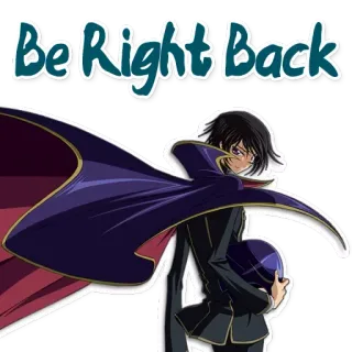 👋 Lelouch Lamperouge Code Geass Be Right Back anime, Code Geass, Lelouch, Be Right Back telegram sticker