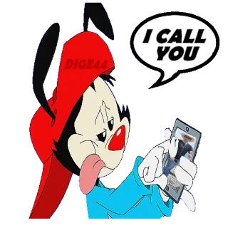 📲 I CALL YOU animaniacs, wakko, phone call, cartoon, sticker telegram sticker