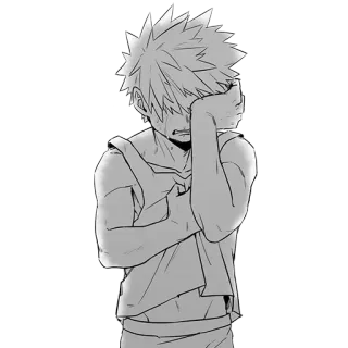 😭 Katsuki Bakugo My Hero Academia Anime, Manga, Verdrietig, Huilen, Bakugo telegram sticker