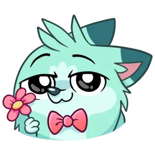 🌹 animal, chat, mignon, autocollant, fleur, dessin animé telegram sticker
