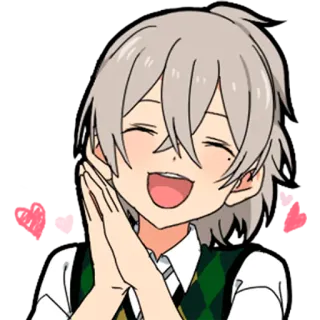 🥰 animé, garçon, souriant, joyeux, mignon telegram sticker