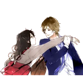 🖤 animé, couple, romance, amour, école, relation telegram sticker