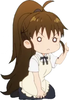 😠 Аниме, Девочка, Чиби, Официантка telegram sticker