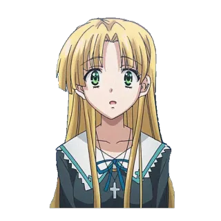 😮 anime, girl, cartoon, character, blond, female telegram sticker