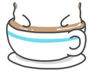 ☕ 커피, 컵, 음료, 귀여운, 카와이 telegram sticker